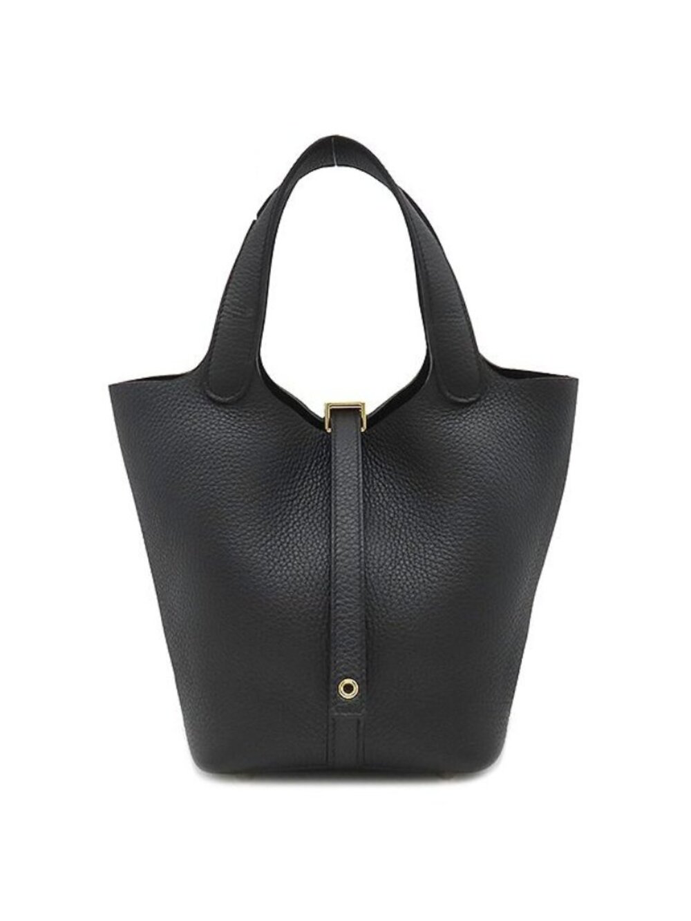 Hermes Handbag Picotin Lock 18 PM Taurillon Clemence Black Gold